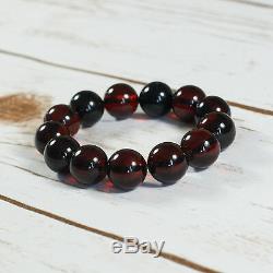 Baltic Amber Bracelet Unique Dark Rare Cherry Beads Luxury Jewellery Elegant