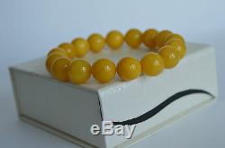 Baltic Amber Bracelet in Butterscotch Color Handmade Rare 13 mm Beads 20.5 grams