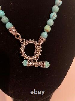 Barbara Bixby RARE genuine turquoise bead necklace 18