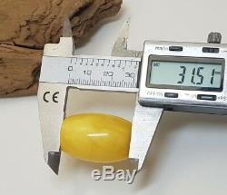 Barrel Stone Amber Natural Baltic White Vintage 31,3g Egg Yolk Rare Sea F-086