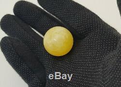 Bead Pendant Stone Amber Natural Baltic White Vintage Rare Sea 12,8g Old A-812