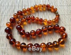 Beads Natural Antique Baltic Amber jewelry stone Necklace gemstone Old Rare