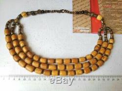 Beads Stone Amber PRESSED Natural Baltic White Bead 118g Rare Old Sea Vintage