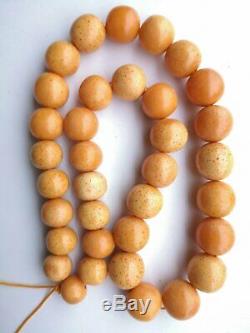 Beads Stone Amber PRESSED Natural Baltic White Bead 61g Rare Old Sea Vintage