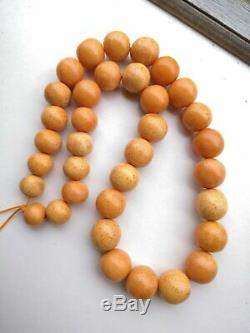 Beads Stone Amber PRESSED Natural Baltic White Bead 61g Rare Old Sea Vintage