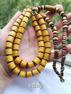 Beads Stone Amber PRESSED Natural Baltic White Bead 70g Rare Old Sea Vintage