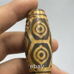 Beautiful Ancient agate dzi bead amulet with Rare eyes big Agate bead