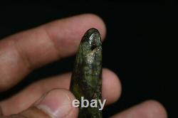 Beautiful Authentic Ancient Bactrian Green Jasper Stone Bead Rare Shaped