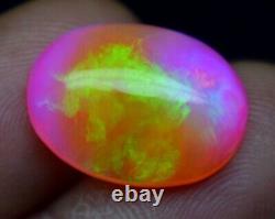 Beautiful Fire Top Natural Ethiopian Rare Pink Opal 7.35 Carat Cabochon Gemstone