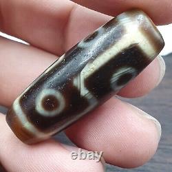 Beautiful Tibetan 6 Eyes Agate stone HQ Very rare Dzi Bead Amulet