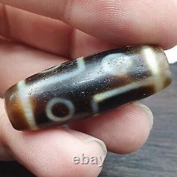 Beautiful Tibetan 6 Eyes Agate stone HQ Very rare Dzi Bead Amulet