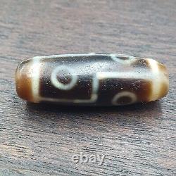 Beautiful Tibetan 6 Eyes Agate stone HQ Very rare Dzi Bead Amulet