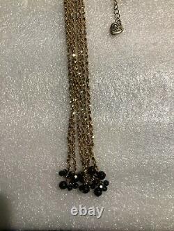 Betsey Johnson Lucite Stone Dangling Chain Necklace Nwot Rare