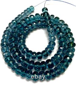 Blue London Topaz Faceted Rondelle Beads 6-8mm Rare London Topaz Gemstone Beads