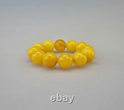 Bracelet Amber Natural Baltic Bead 34,5g White Vintage Rare Stone Special S-074