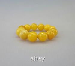 Bracelet Amber Natural Baltic Bead 34,5g White Vintage Rare Stone Special S-074