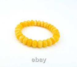 Bracelet Stone Amber Natural Baltic Bead 22,6g Vintage White Rare H-31