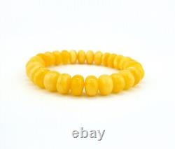 Bracelet Stone Amber Natural Baltic Bead 22,6g Vintage White Rare H-31