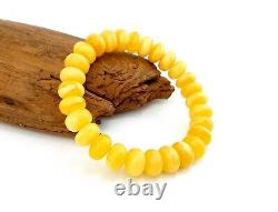 Bracelet Stone Amber Natural Baltic Bead 22,6g Vintage White Rare H-31