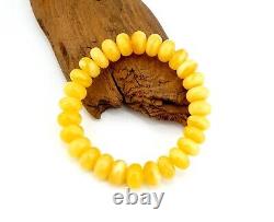 Bracelet Stone Amber Natural Baltic Bead 22,6g Vintage White Rare H-31