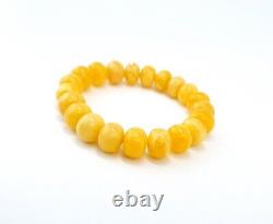 Bracelet Stone Amber Natural Baltic Bead 24,1g Vintage White Rare Old Sea H-28