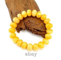 Bracelet Stone Amber Natural Baltic Bead 24,1g Vintage White Rare Old Sea H-28