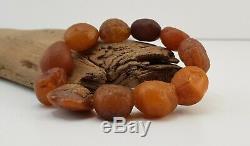Bracelet Stone Amber Natural Baltic Brain Look Sea Vintage Rare 34,5g Old A-695