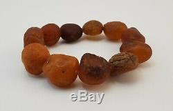 Bracelet Stone Amber Natural Baltic Brain Look Sea Vintage Rare 34,5g Old A-695