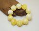 Bracelet Stone Amber Natural Baltic Very White Bead 39,8g Special Rare Old F-296