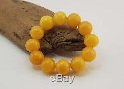 Bracelet Stone Amber Natural Baltic White Bead 30,6g Old Vintage Rare A-089