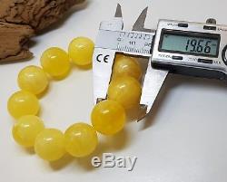 Bracelet Stone Amber Natural Baltic White Rare Vintage Bead 39,7g Special F-010