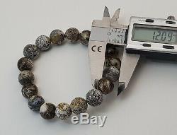 Bracelet Stone Amber Natural Baltic White Vintage 17,1g Blue Rare Sea Bead E-368