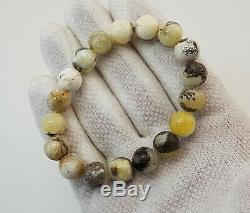 Bracelet Stone Amber Natural Baltic White Vintage 18,1g Rare Special Bead E-364