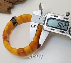 Bracelet Stone Amber Natural Baltic White Vintage 35,1g Old Rare Special F-377