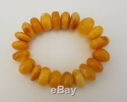 Bracelet Stone Amber Natural Baltic White Vintage Rare Yellow 33,9g Old A-301