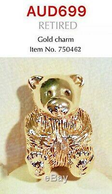 Brand New Pandora 14K Gold Bear Charm, 750462, Rare To Find