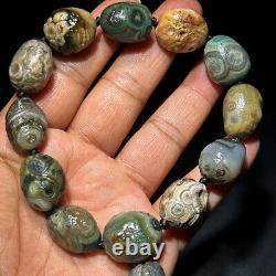 COLLECTOR GRADE! Rare China Inner Mongolia Gobi Eye Agate Bead Bracelet 16MM
