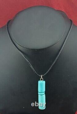 Campitos turquoise barrel beads. Native american handmade. Rare one of a kind