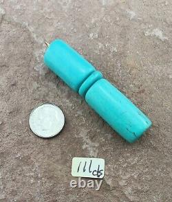 Campitos turquoise barrel beads. Native american handmade. Rare one of a kind