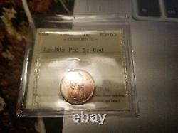 Canada Rare 1965 Large Beads Pointed 5 Penny MS 65 One Of The Highest Grade Gem