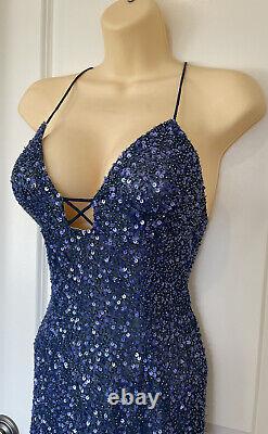 Casandra Stone Blue Beaded Gown Dress-Sz XSRAREONE OF A KIND