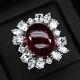 Classically Vivid Red Ruby Cabochon Rare 18ct 925 Sterling Silver Handmade Rings