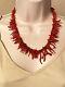 Coral Necklace Genuine Natural Vtg Abstract Branch Beaded Collar Red Beads Rare