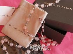 DAVID YURMAN Stunning 40 Bijoux 10mm Pink Chalcedony Necklace'RARE
