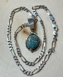 Dan Nieto RARE Turquoise Silver 925 Necklace Native American Kewa Santo Domingo
