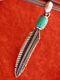 David Yurman Sterling Silver Frontier Feather With Turquoise Bead Pendant Rare