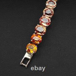 Delicate Multicolor Sapphire Rare 30.20Ct 925 Sterling Silver Handmade Bracelets