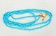 Elizabeth Locke 18k 41.5 Long Turquoise Bead Toggle Necklace Rare