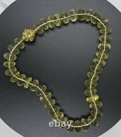 Estate David Yurman 18K 750 Gold Couture Faceted Peridot Bead Necklace RARE