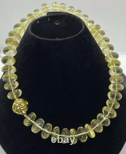 Estate David Yurman 18K 750 Gold Couture Faceted Peridot Bead Necklace RARE